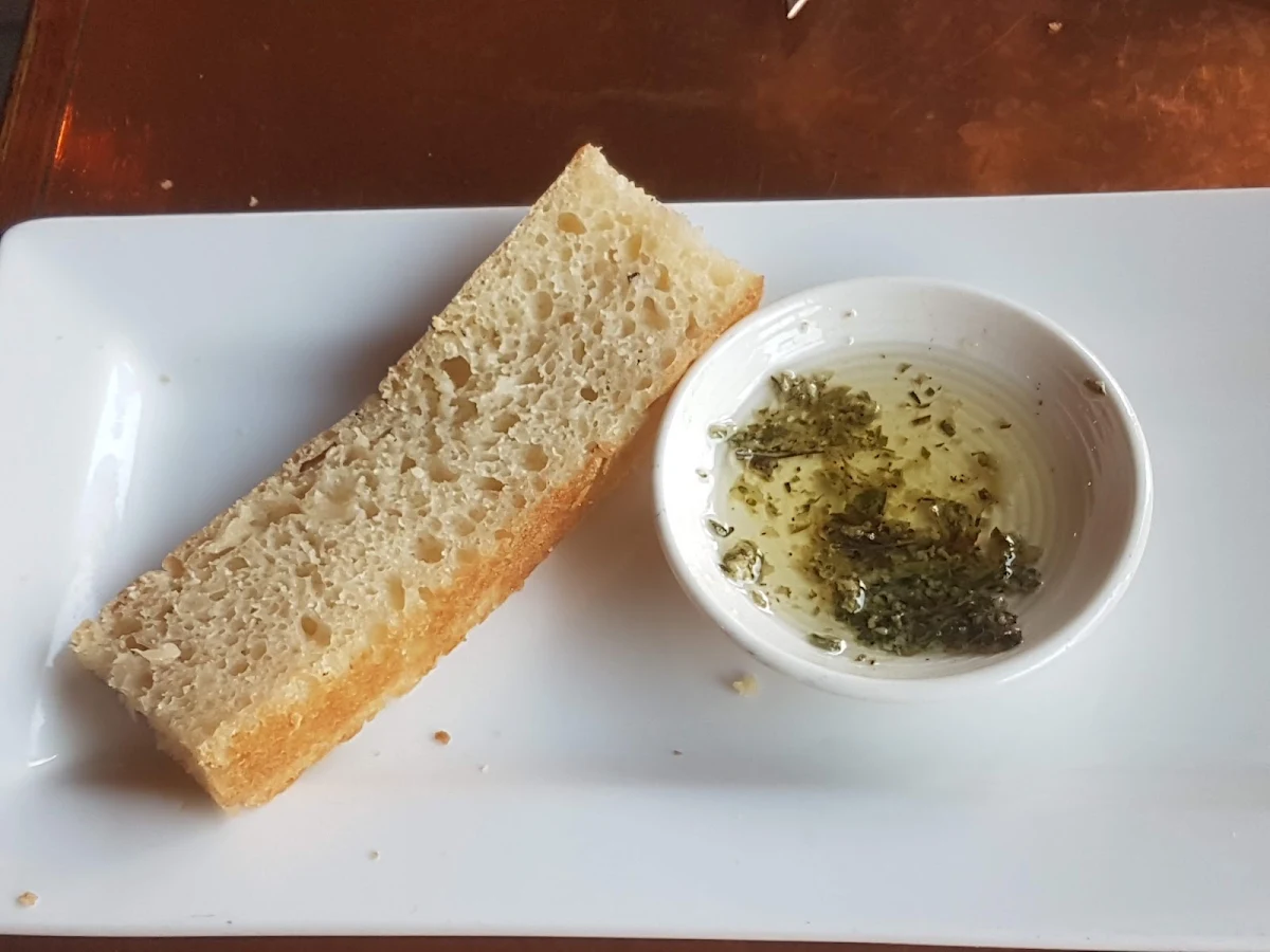 Complimentary Homemade Bread with Balsamic Olive Oil