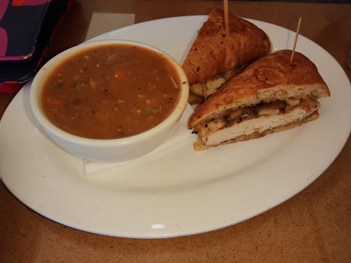 Chicken Ciabatta Sandwich with Soup