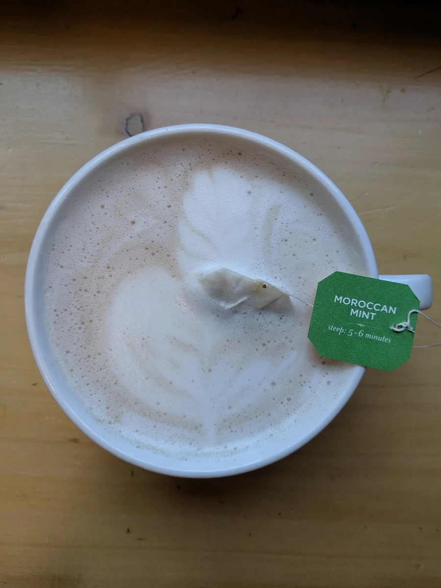 Mint Tea with Chocolate Syrup a Less Sweet Healthier Version of Mint Hot Chocolate