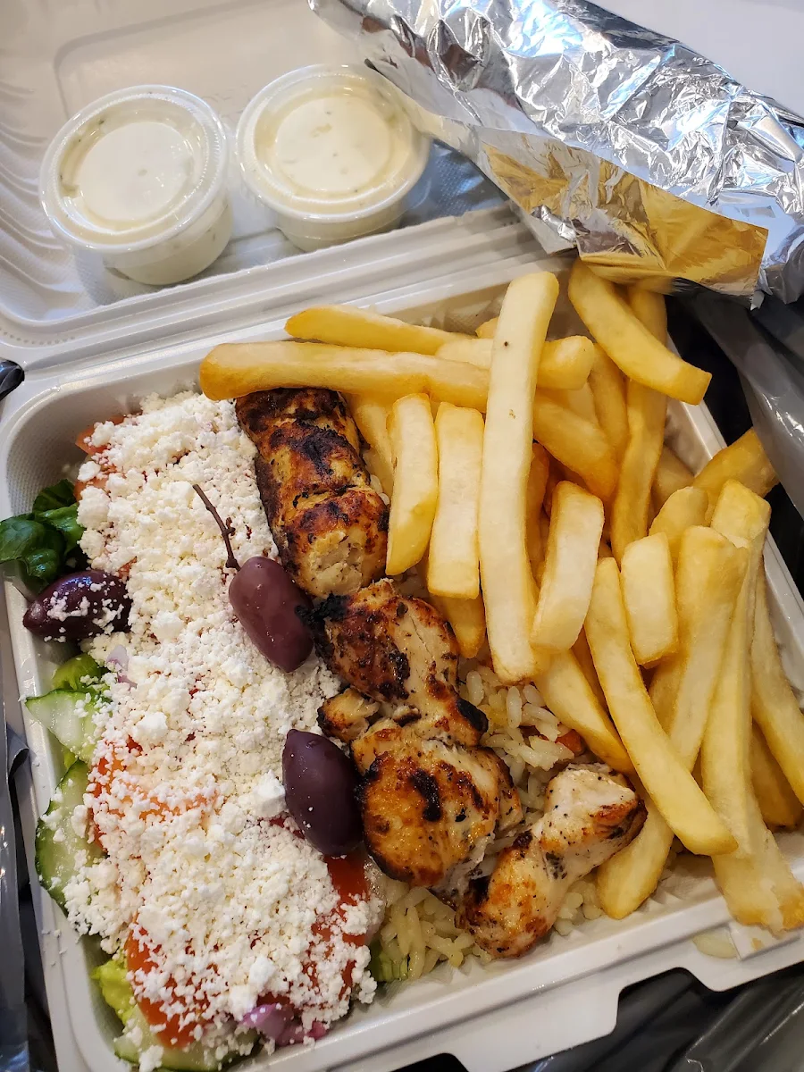 Chicken Souvlaki Plate