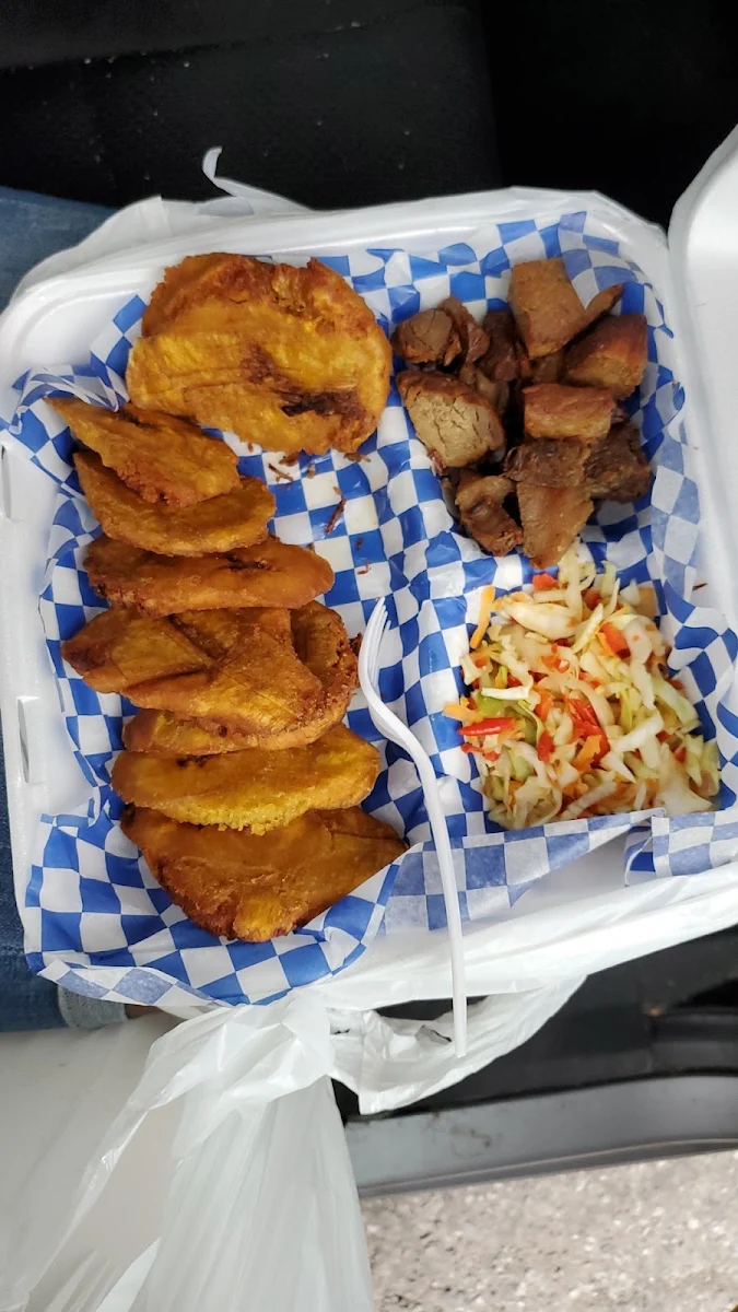 Fried Plantains and Griot with Pikliz