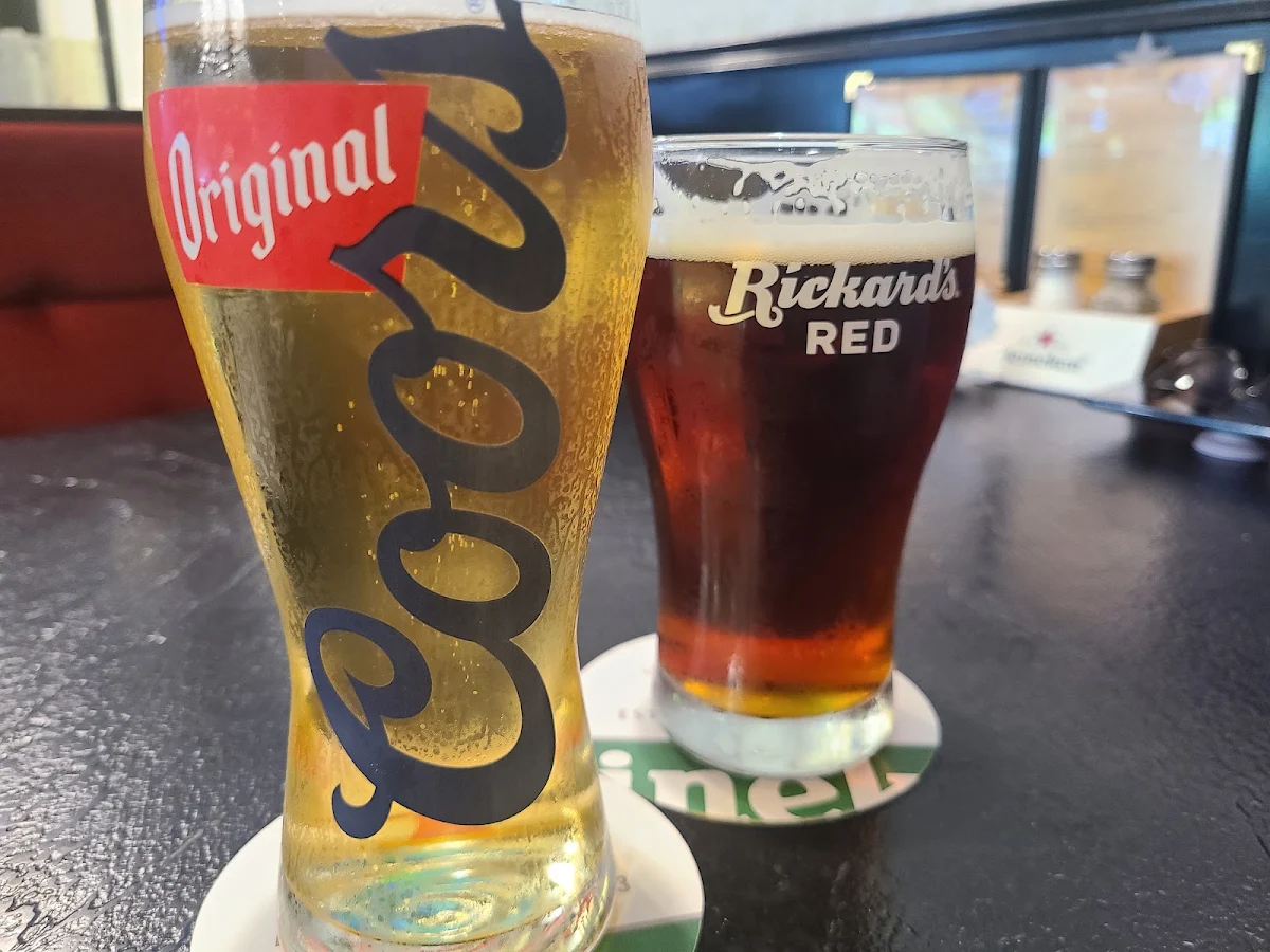 Coors Lite and Ricards Red Draft