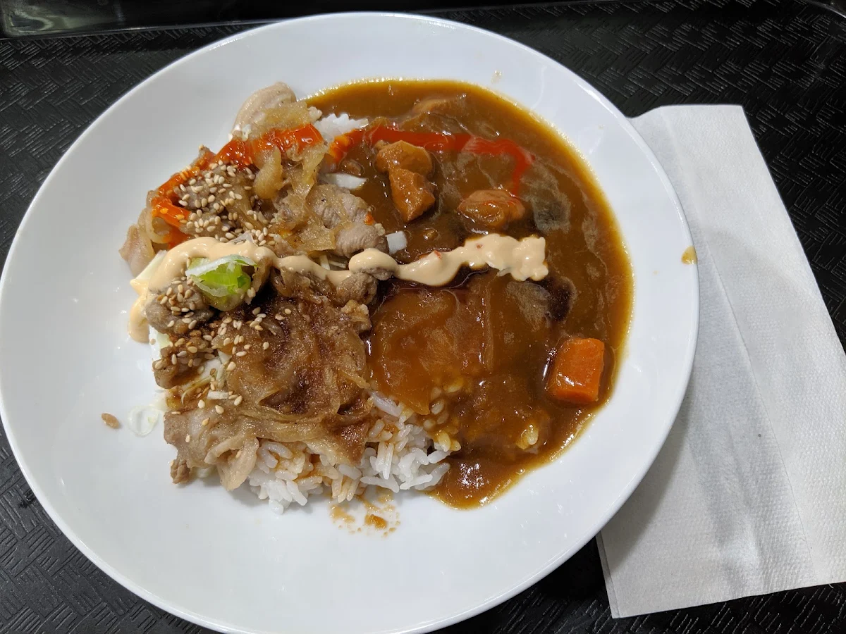 Moitié-moitié Curry Japonais Et Tori-don