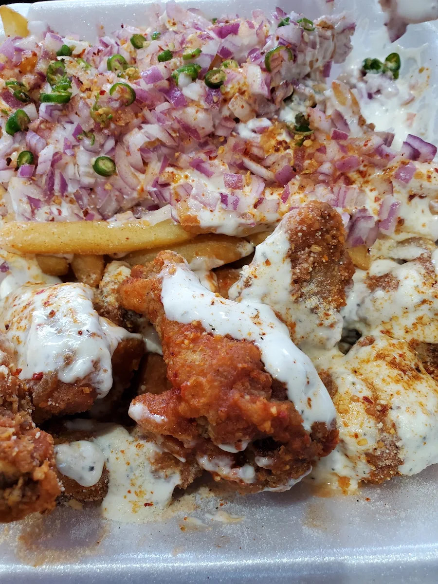 Markham Special Spicy Garlic Parmesan with Chili Onion Fries