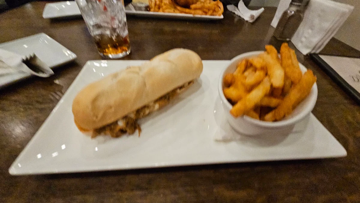 Cheesesteak Sandwich and Fries