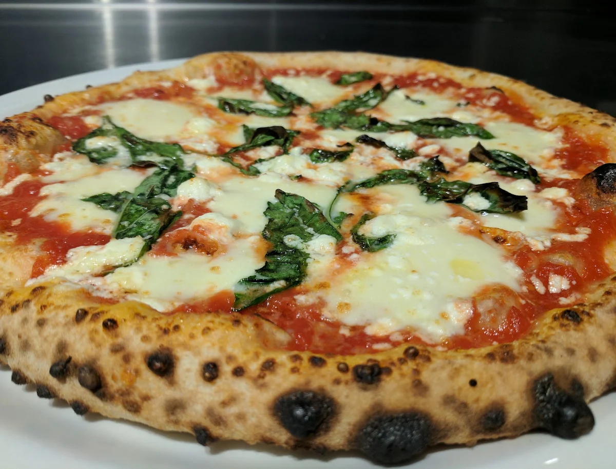 Vesuvio Pizza with Smoked Mozzarella and Roasted Red Peppers