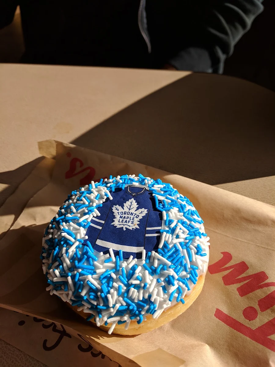 Toronto Maple Leaf Doughnut with Sprinkles