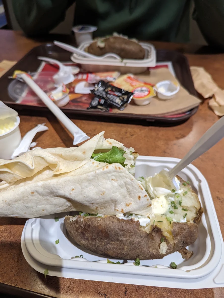 Baked Potato and Chicken Wrap