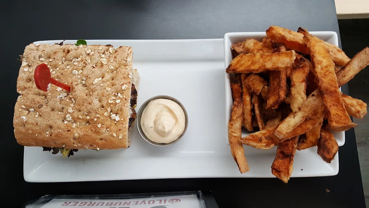 Whole Wheat Burger and Yam Fries