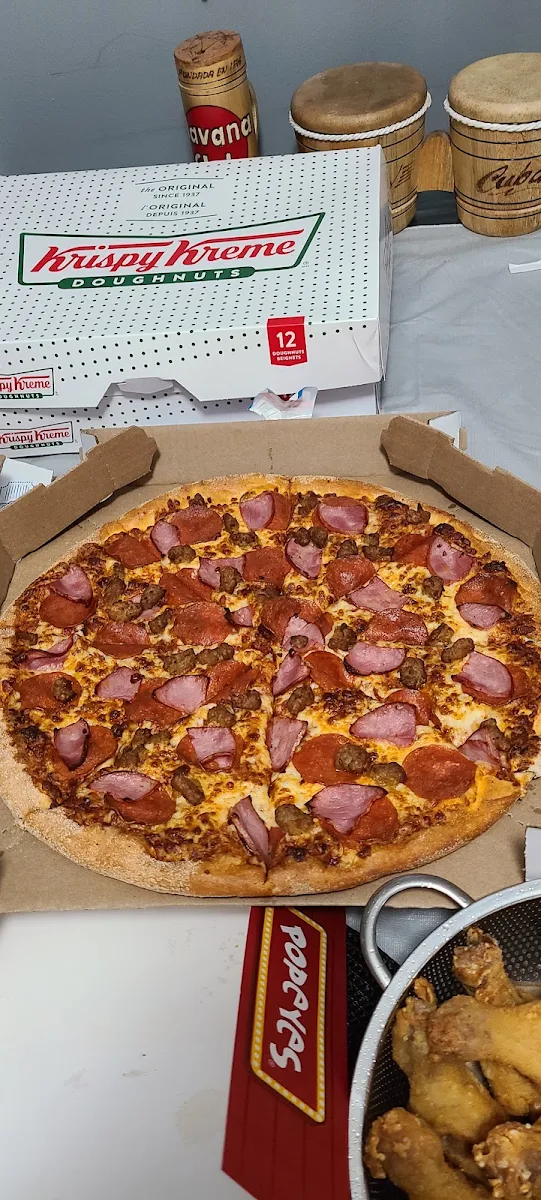 Pepperoni Ham and Sausage Pizza