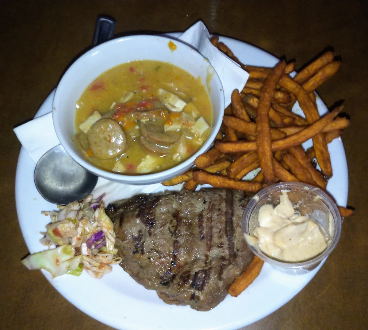 Angus Sirloin Steak with Yam Fries