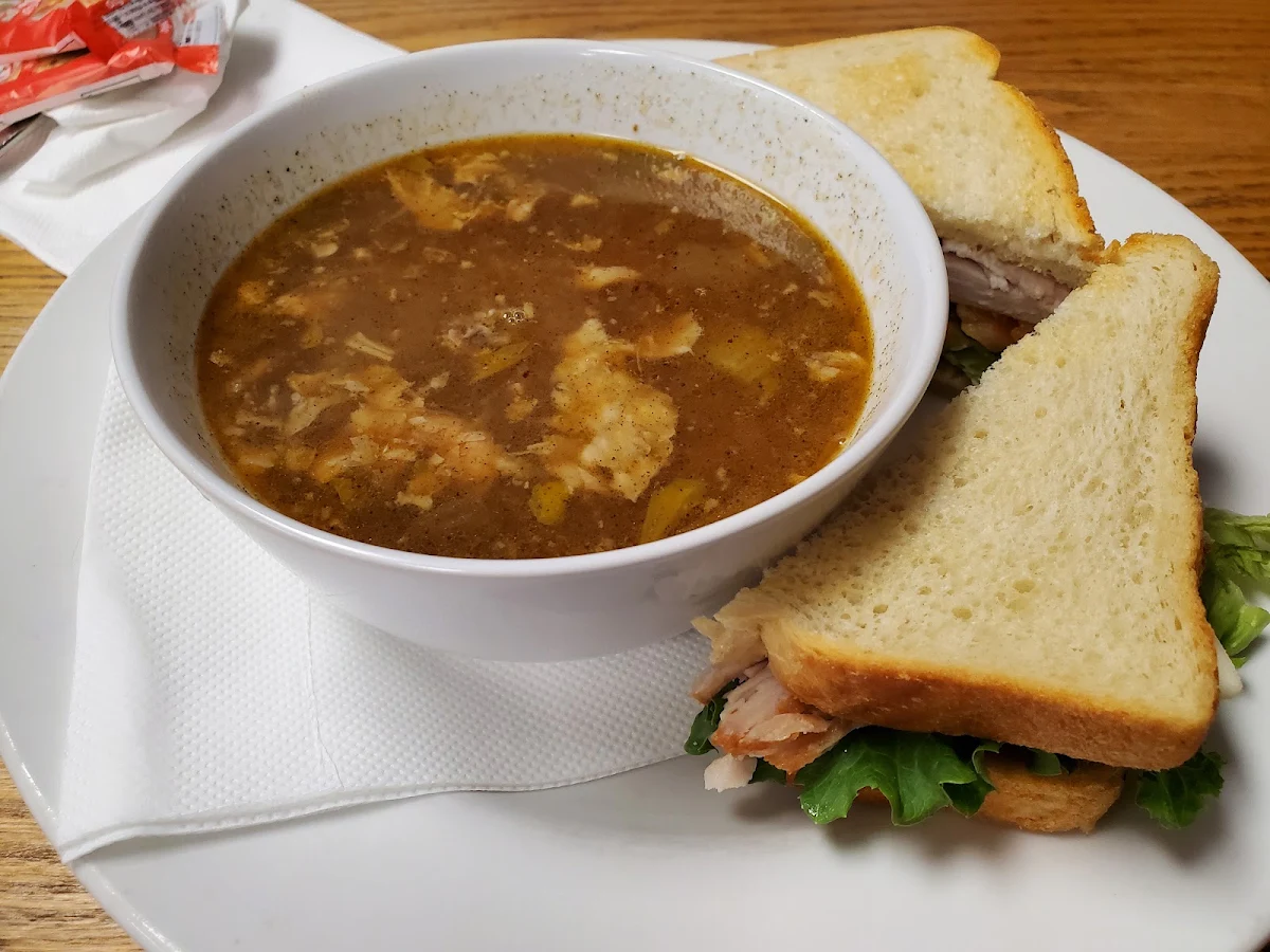 Turkey Sandwich with Turkey and Vegetable Soup