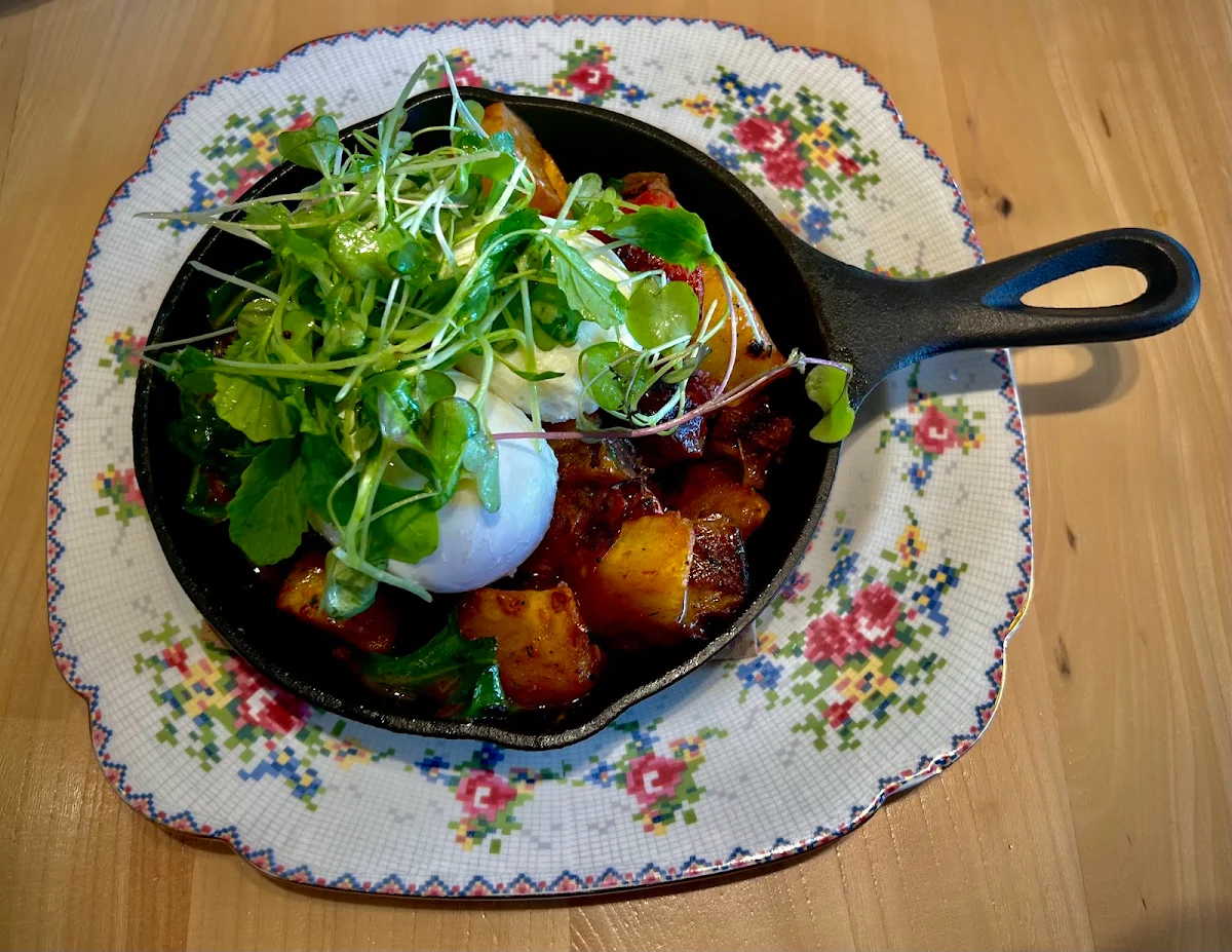 Brisket Hash with Poached Eggs