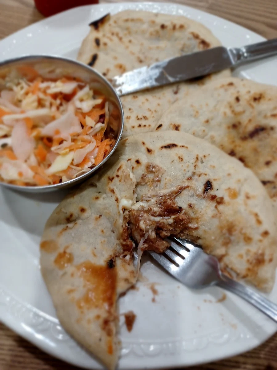Pupusa Mixta Been Cheese and Ground Pork