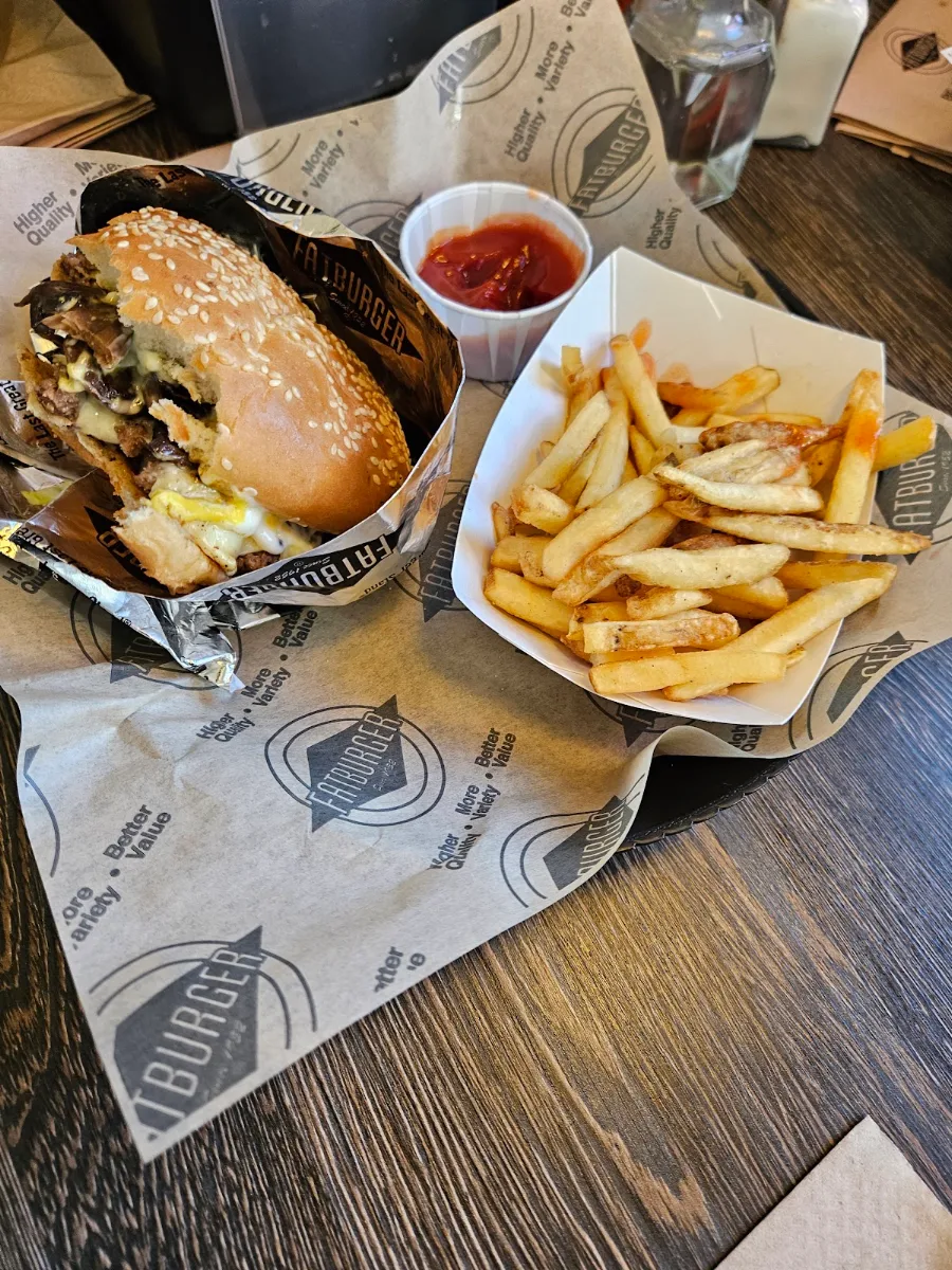 Swiss Mushroom Burger & Fries
