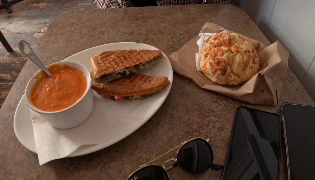 Grilled Veggie Sandwich and Soup