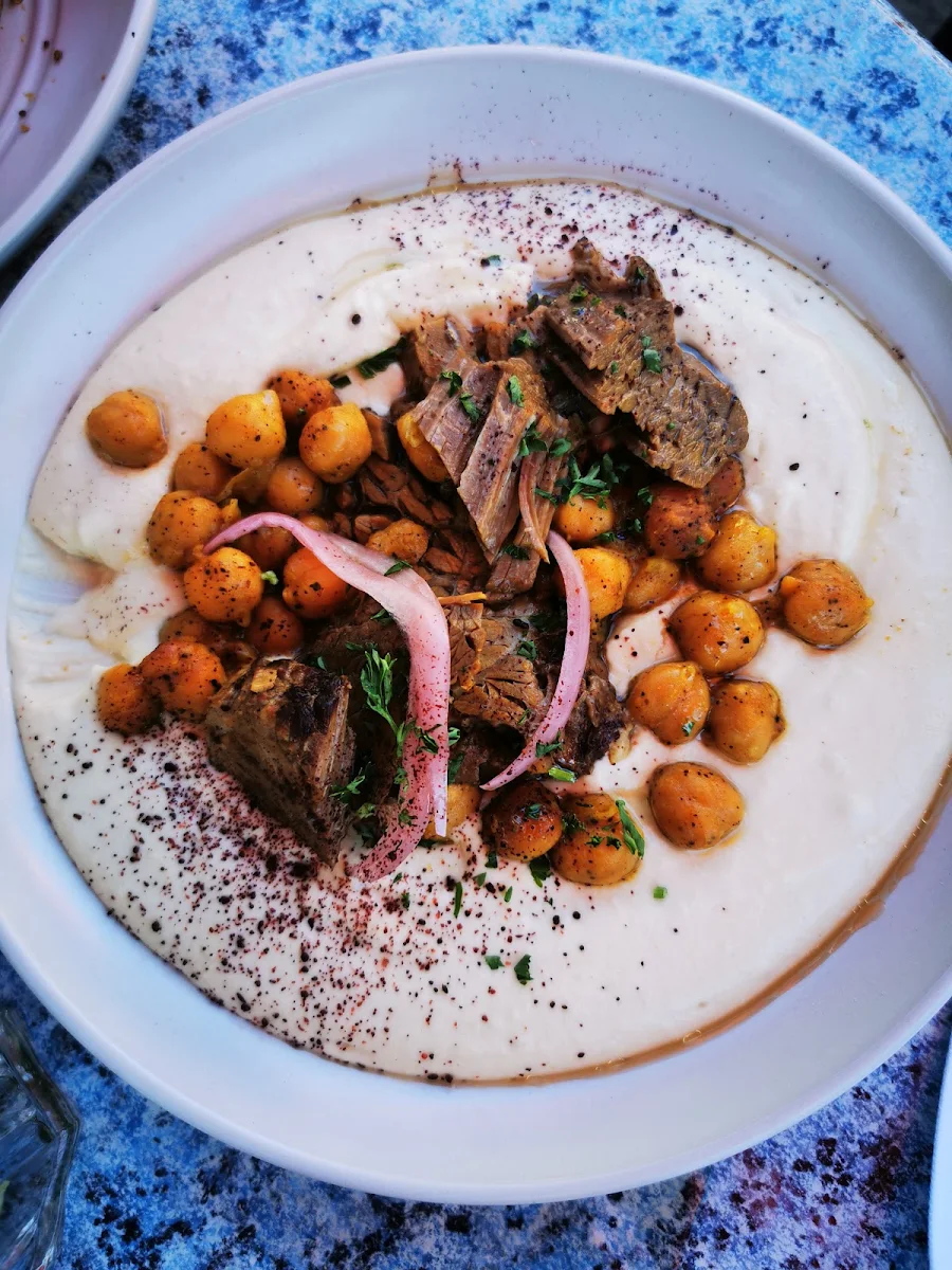 Beef Brisket and Hummus Plate