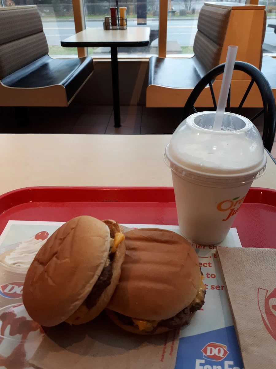 Cheeseburger and Vanilla Shake
