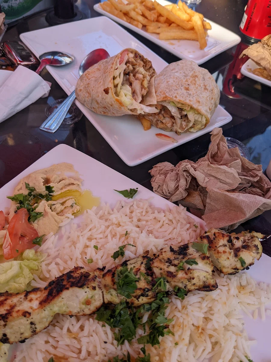 Shish Tawook and Shawarma Sandwich