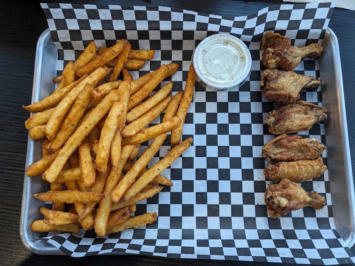 Salt and Pepper Wings and Cajun Fries