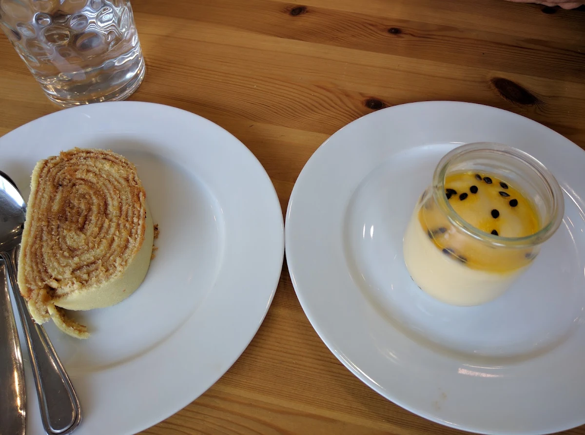 Bolo De Rolo Left and Passion Fruit Mousse Right