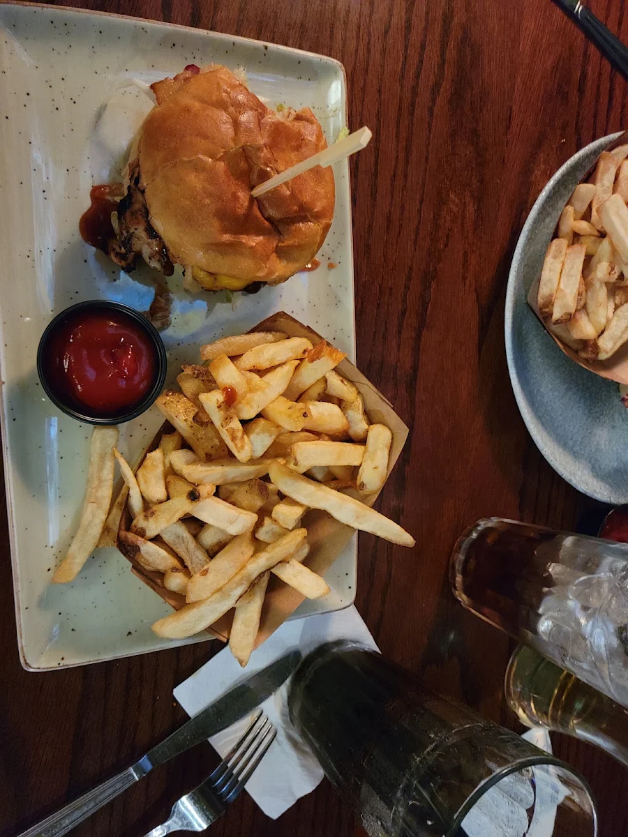 Maple Bacon Burger and Fries