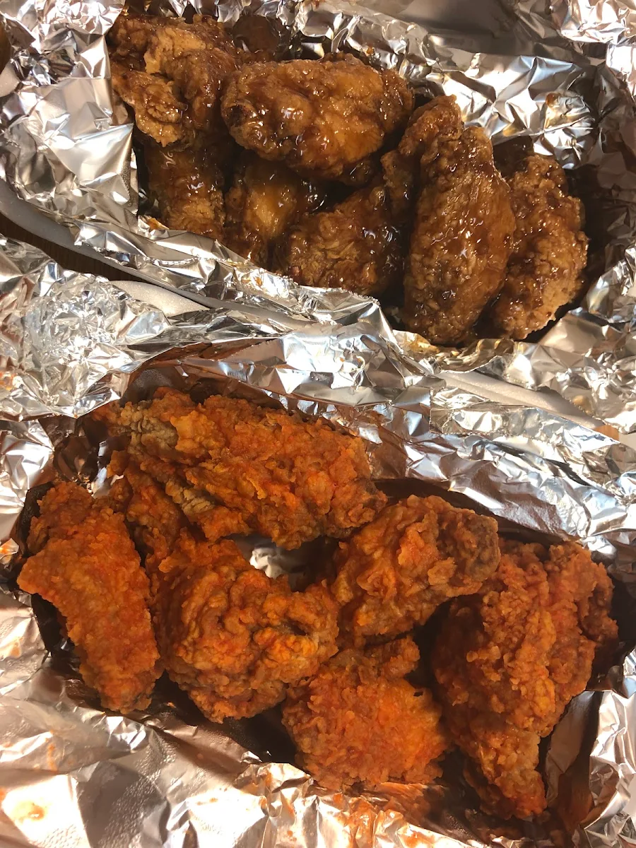Honey Garlic Wings and Hot Wings