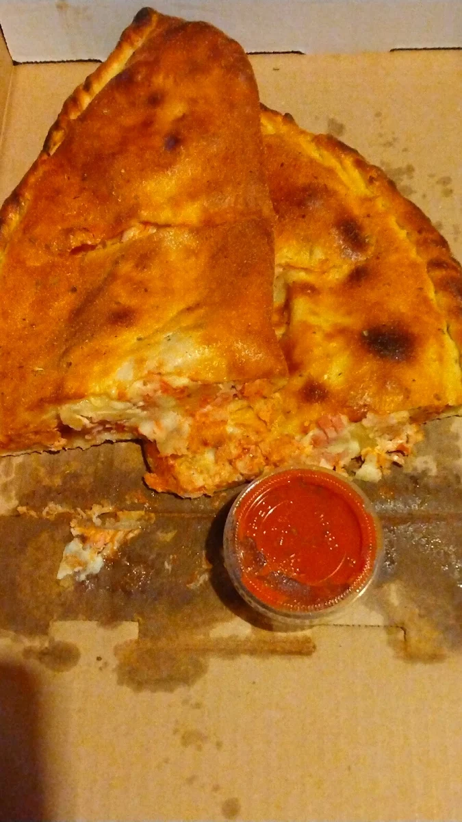 Hawaiian Calzone Bacon Ham Pineapple Extra Cheese and Italian Style Tomato Sauce