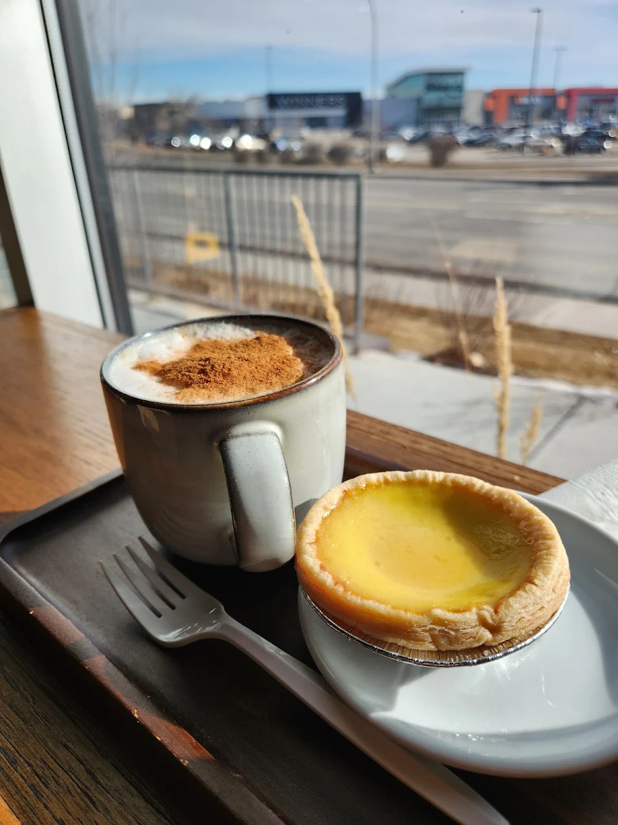 Chai Latte and Egg Tart