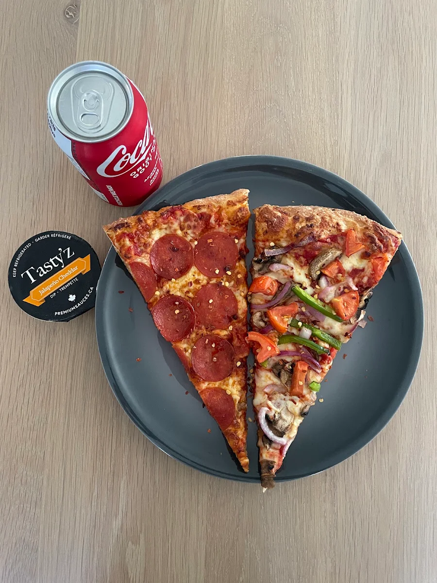 Veggie Slice and Pepperoni Slice