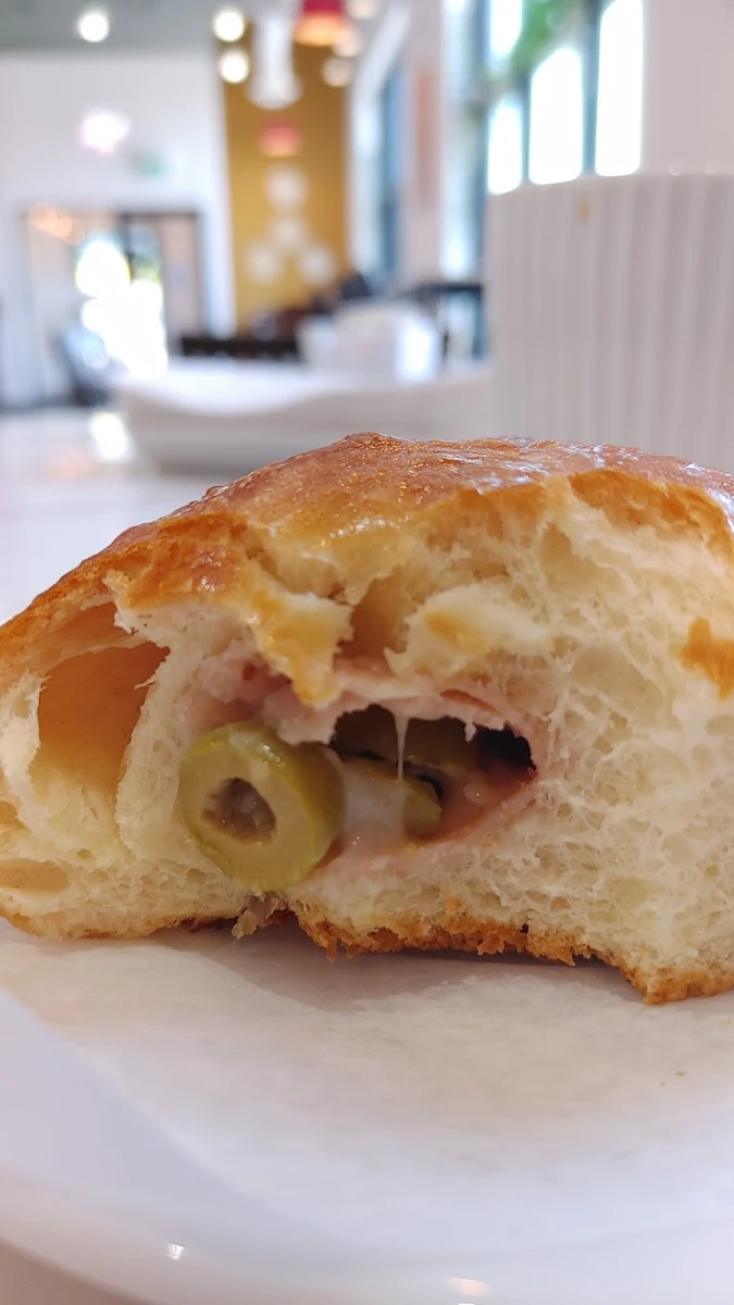 Sweet Bun with Olive Turkey Cheese Filling in Center