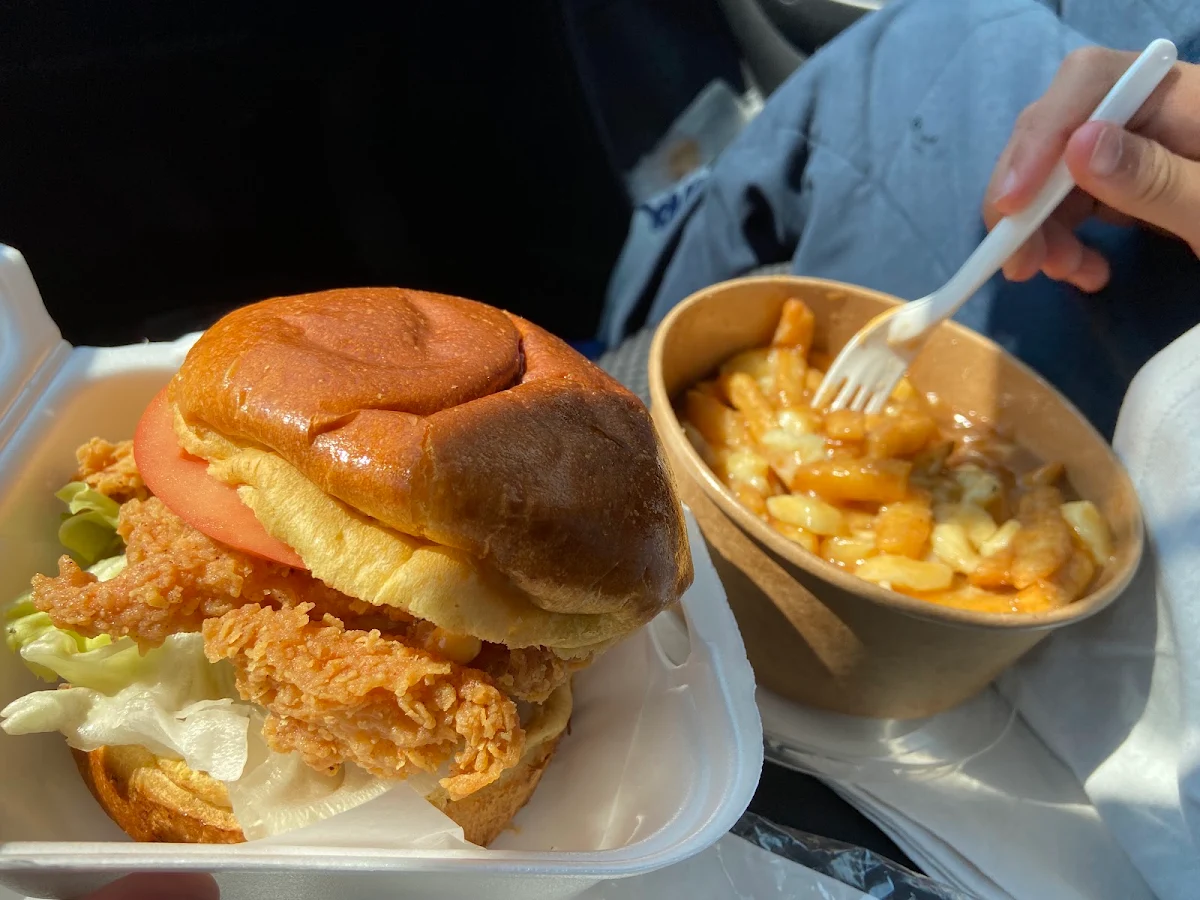 Fried Chicken Sandwich and Poutine