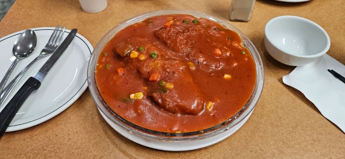 Deep Fried Sole with Tomato Sauce on Fried Rice