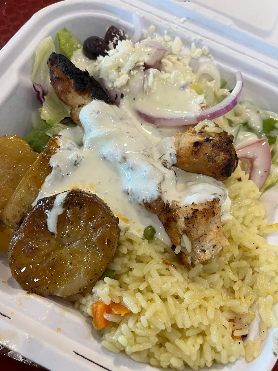 Chicken Salad with Yellow Rice