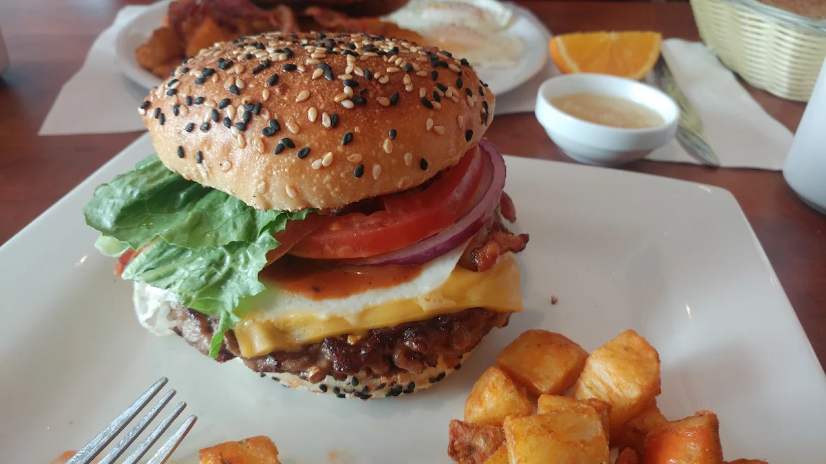 Breakfast Burger Served