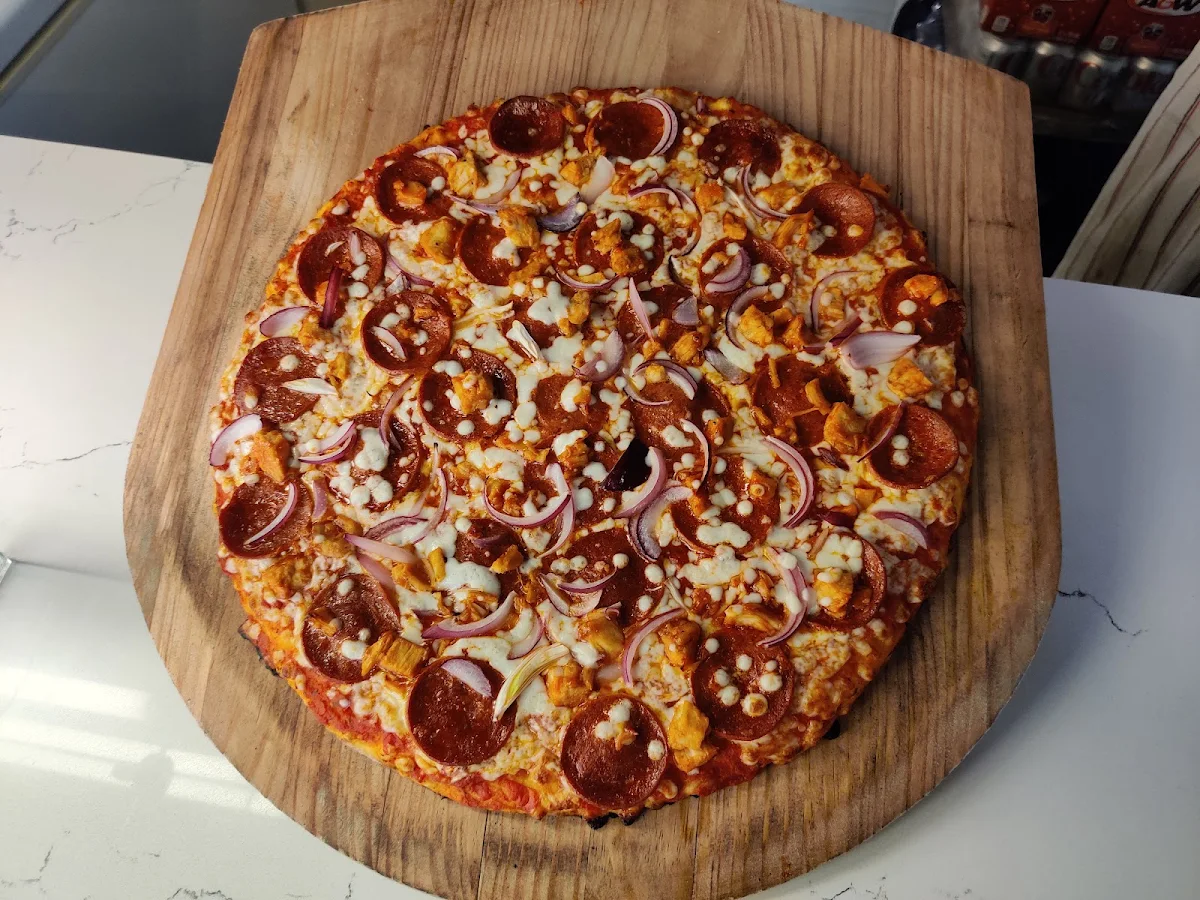 Pepperoni and BBQ Chicken Pizza