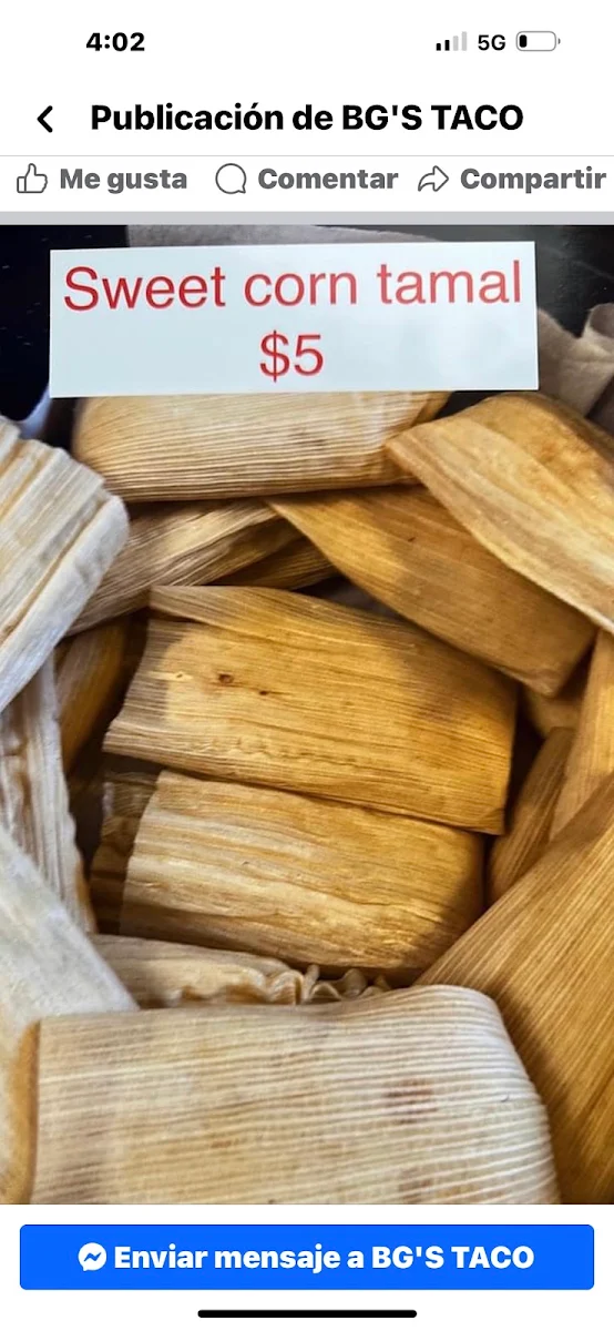 Sweet Corn Tamal