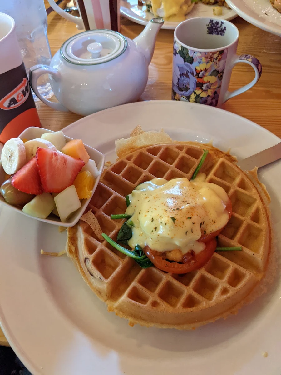 Blackstone Eggs Benedict on a Waffle