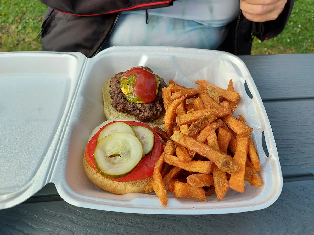 Hamburger and Sweet Potato Fries