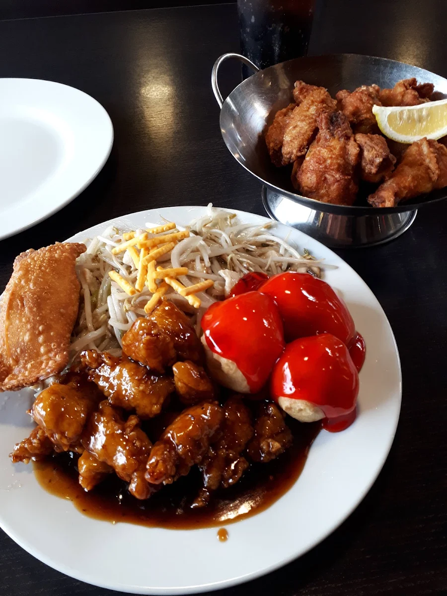 Combination Plate and Deep Fried Chicken Wings