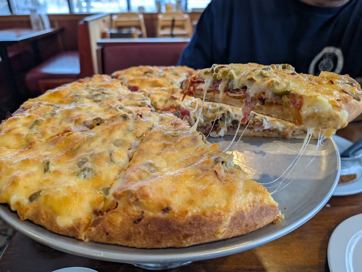 Canadian Pizza with Green Olives