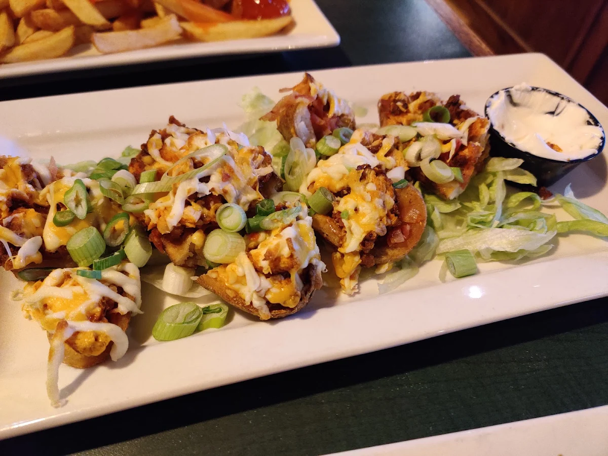 Loaded Potato Skins with Chicken Tenders