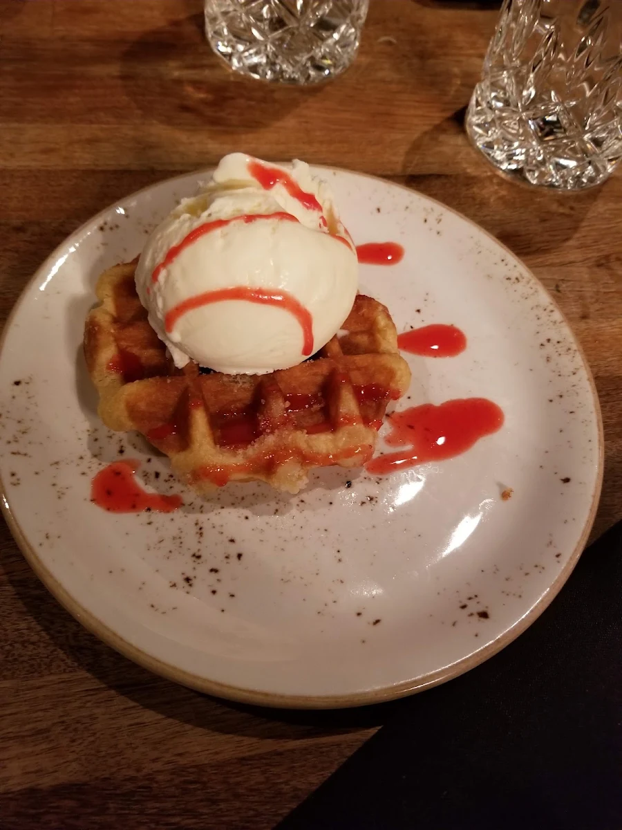 Ice Cream with Strawberry Syrup