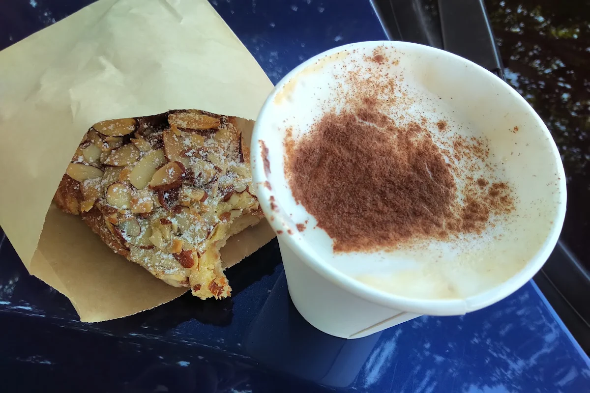 Almond Croissant and Cappuccino