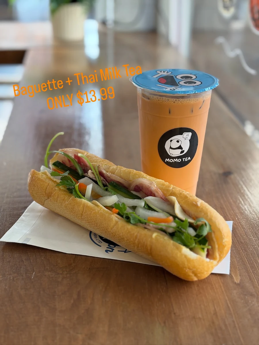 Banh MI with Thai Milk Tea