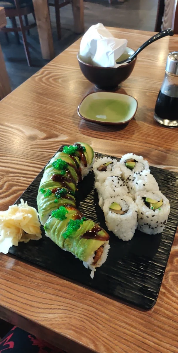 Green Dragon Roll and Shiitake Roll
