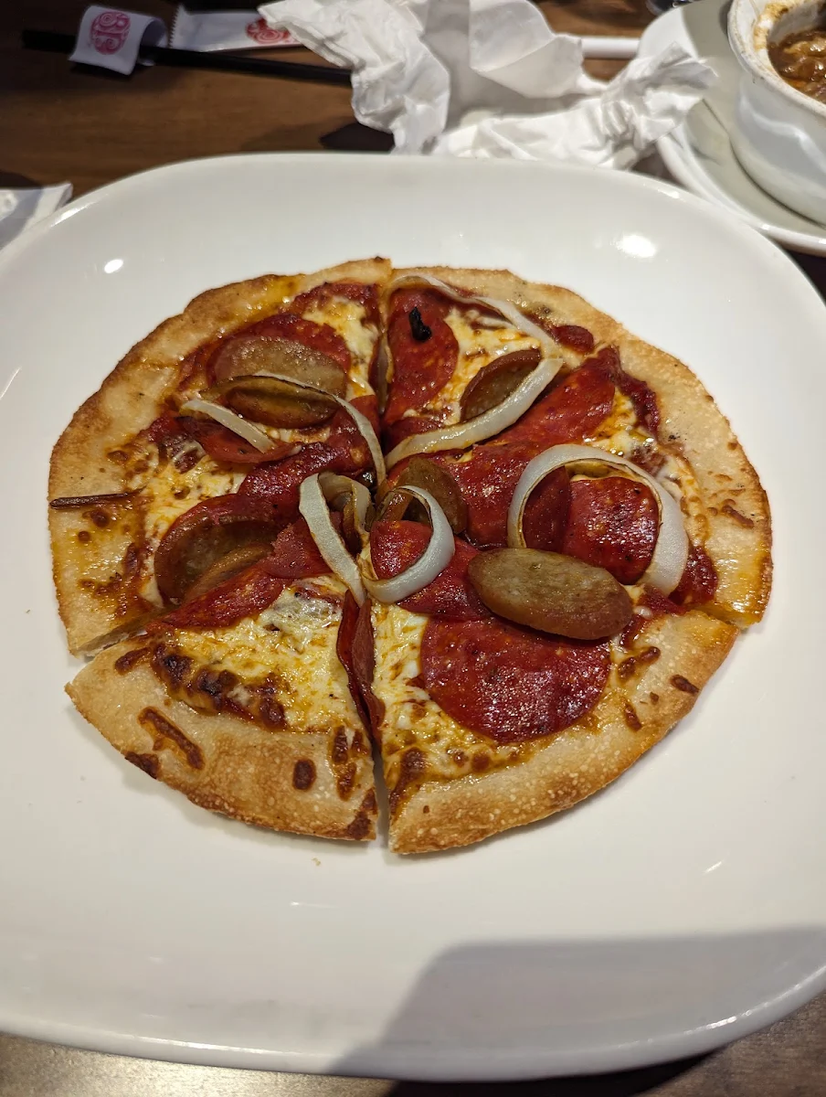 Personal Pizza with Sausage Pepperoni Onion