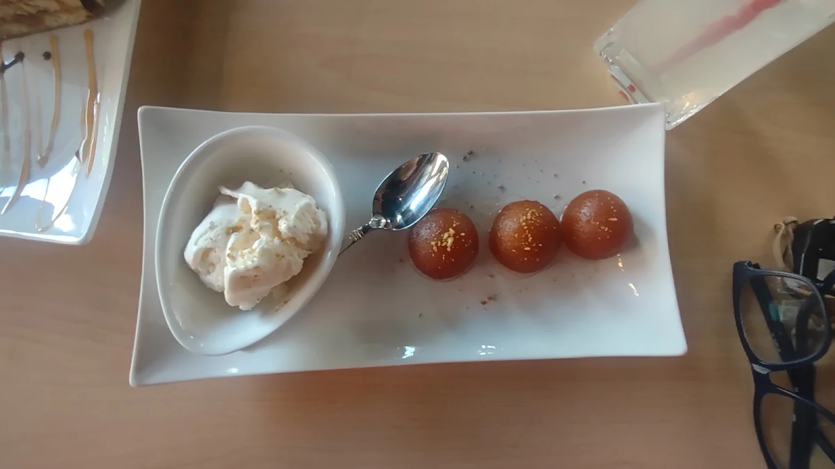 Hot Gulab Jamun with Vanilla Ice Cream