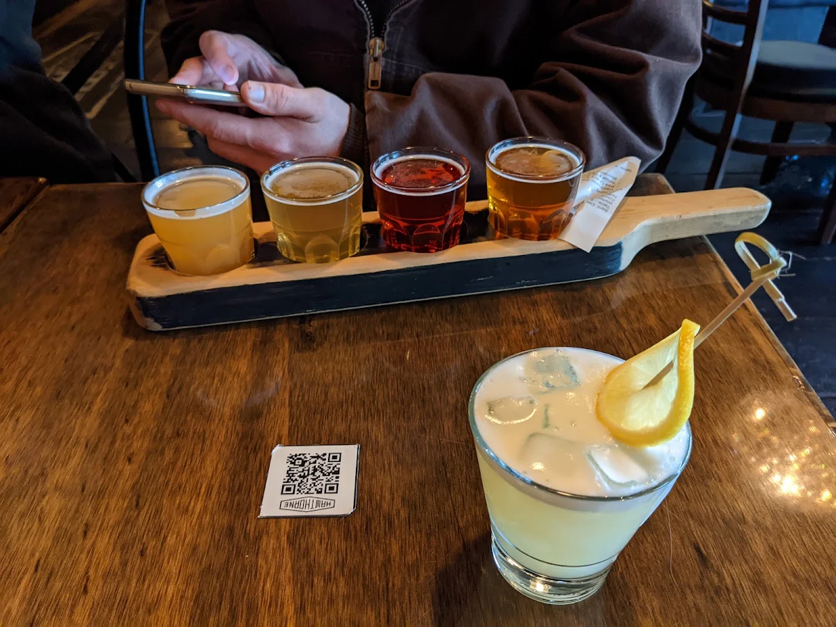 Beer Flight and Whiskey Sour
