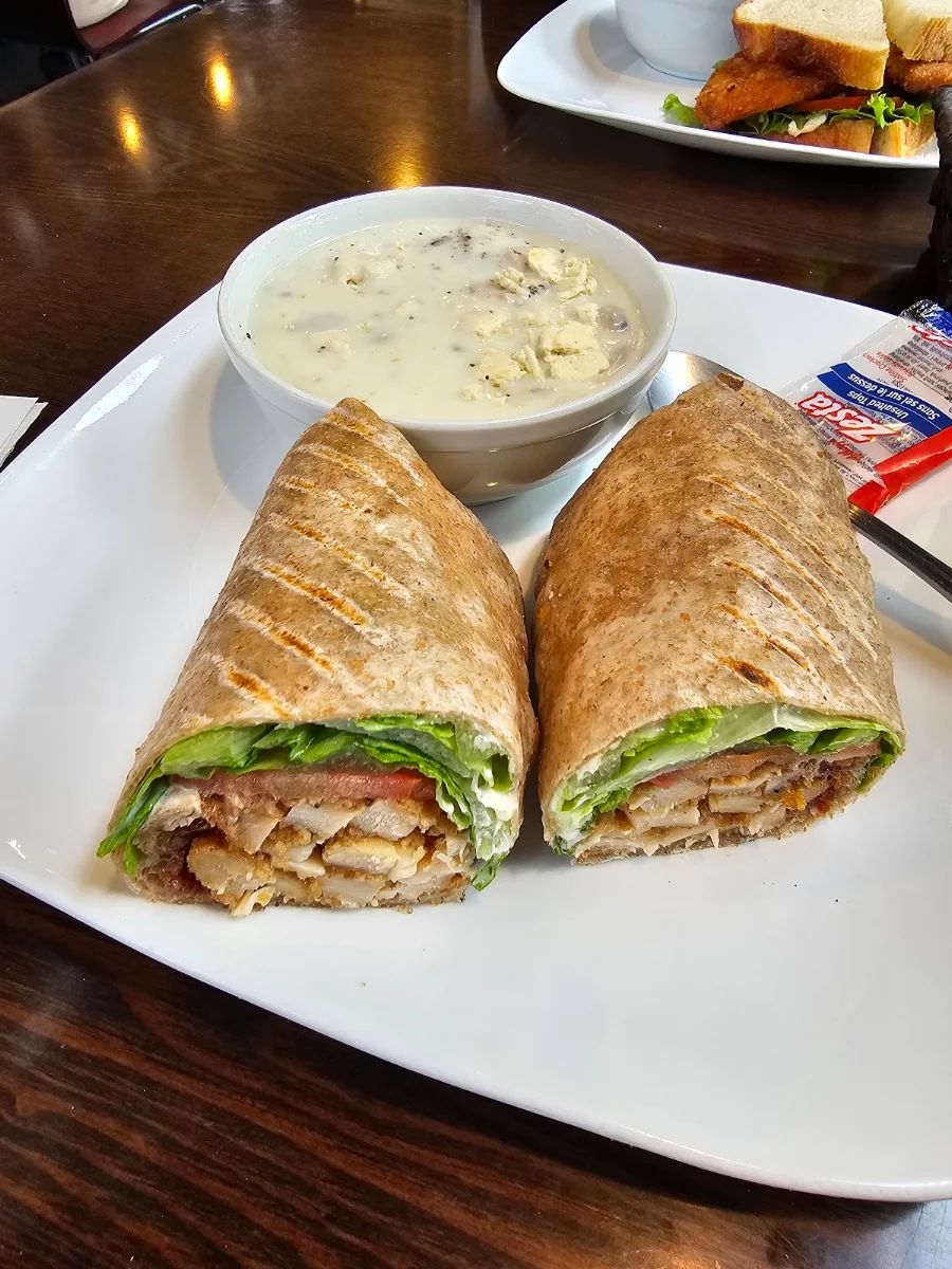 Chicken Caesar Wrap with Soup